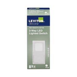 Leviton Decora 15 amps Three Pole Rocker 3-Way Illuminated Switch White 1 pk