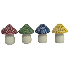 Luminous Garden Polyresin Assorted 6.1 in. Mushroom Statue