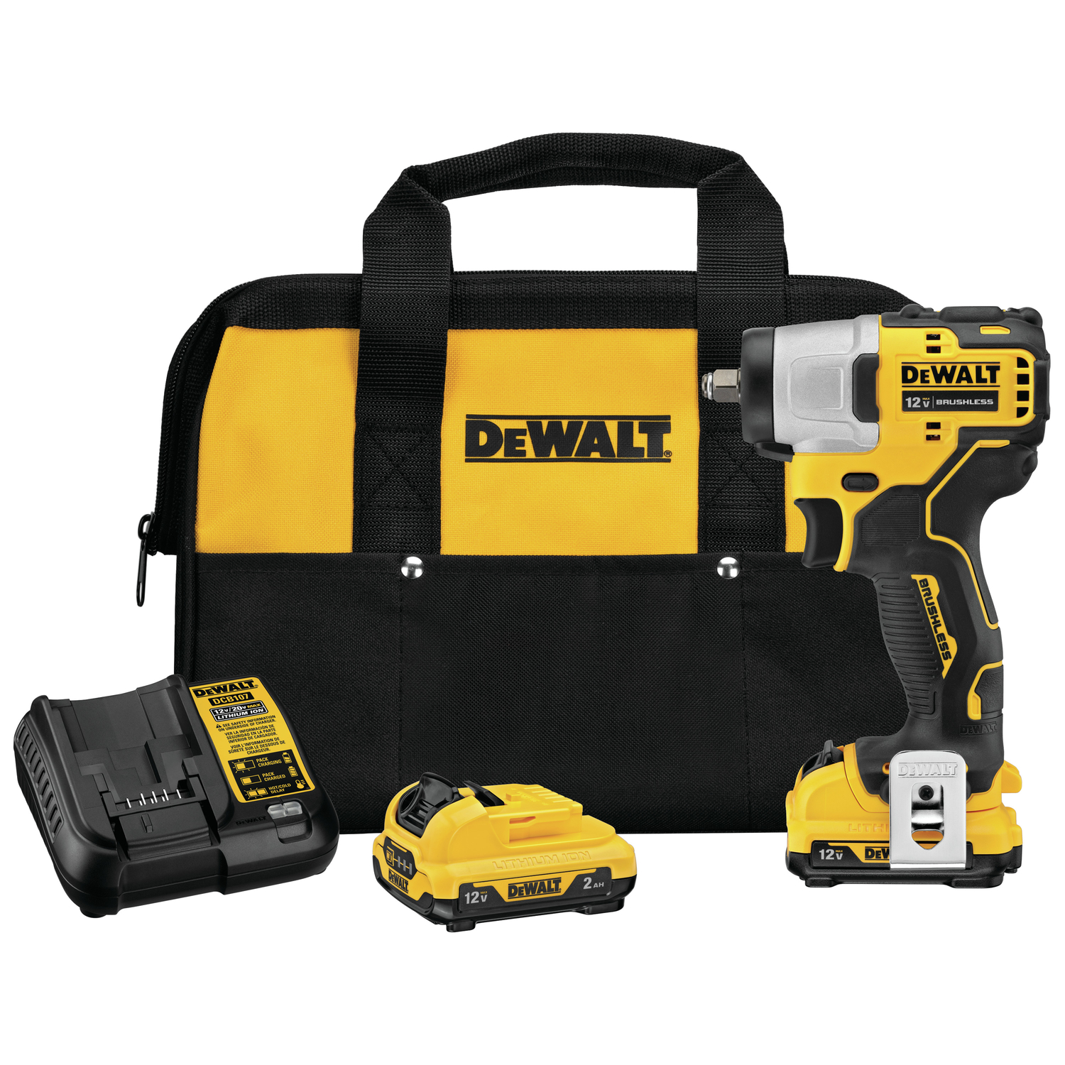 Photos - Drill / Screwdriver DeWALT 12V MAX 3/8 in. Cordless Brushless Impact Wrench Kit (Battery & Cha 