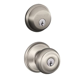 Door Knob Combo Lock Set with Deadbolt and 6 Keys Stainless Steel