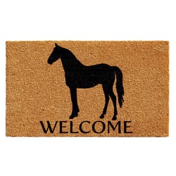 Home & More 1.42 ft. W X 2.42 ft. L Multi-color Horse Welcome Coir Door Mat