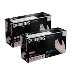 Gloveworks Latex Disposable Gloves Medium Ivory Powder Free 100 pk