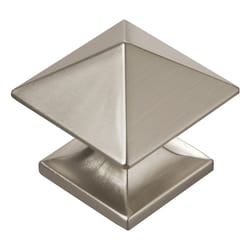 Hickory Hardware Studio Transitional Square Cabinet Knob 1-1/4 in. Stainless Steel 1 pk