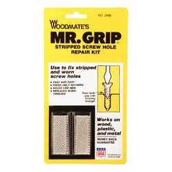 Woodmate Mr. Grip 3/4 in. D X 2 in. L Steel Round Head Screw Hole Repair Kit 1 pk
