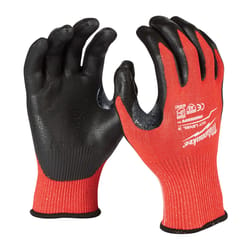 Milwaukee Unisex Indoor/Outdoor Dipped Gloves Black/Red M 1 pair