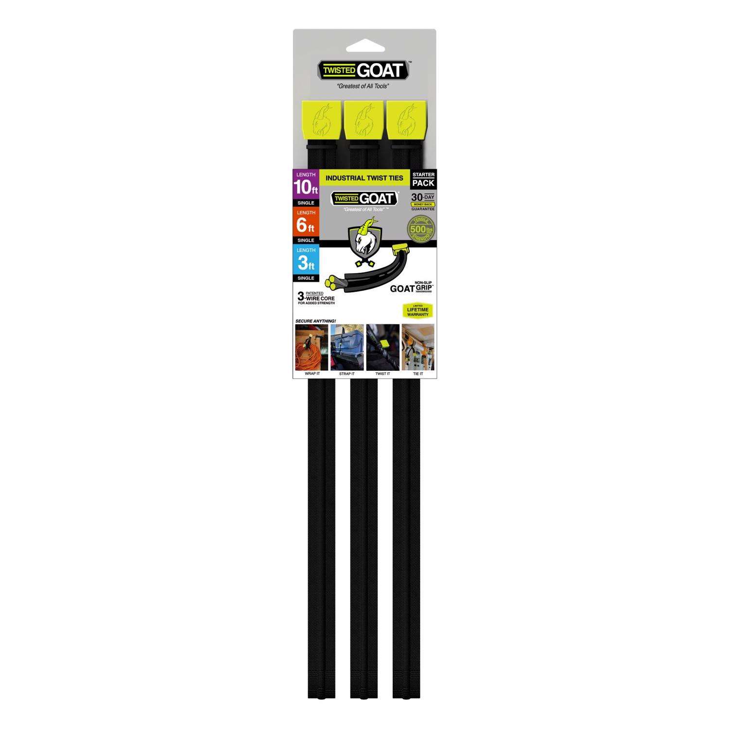 Twisted Goat Black Twist Ties 3 pk Ace Hardware