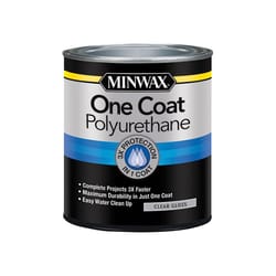 Minwax One-Coat Poly Gloss Clear Fast-Drying Polyurethane 1 qt