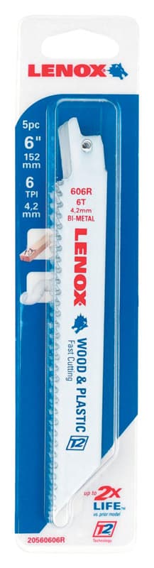 UPC 082472205602 product image for Lenox 6in 6 TPI Reciprocating Saw Blade (20560606R) | upcitemdb.com