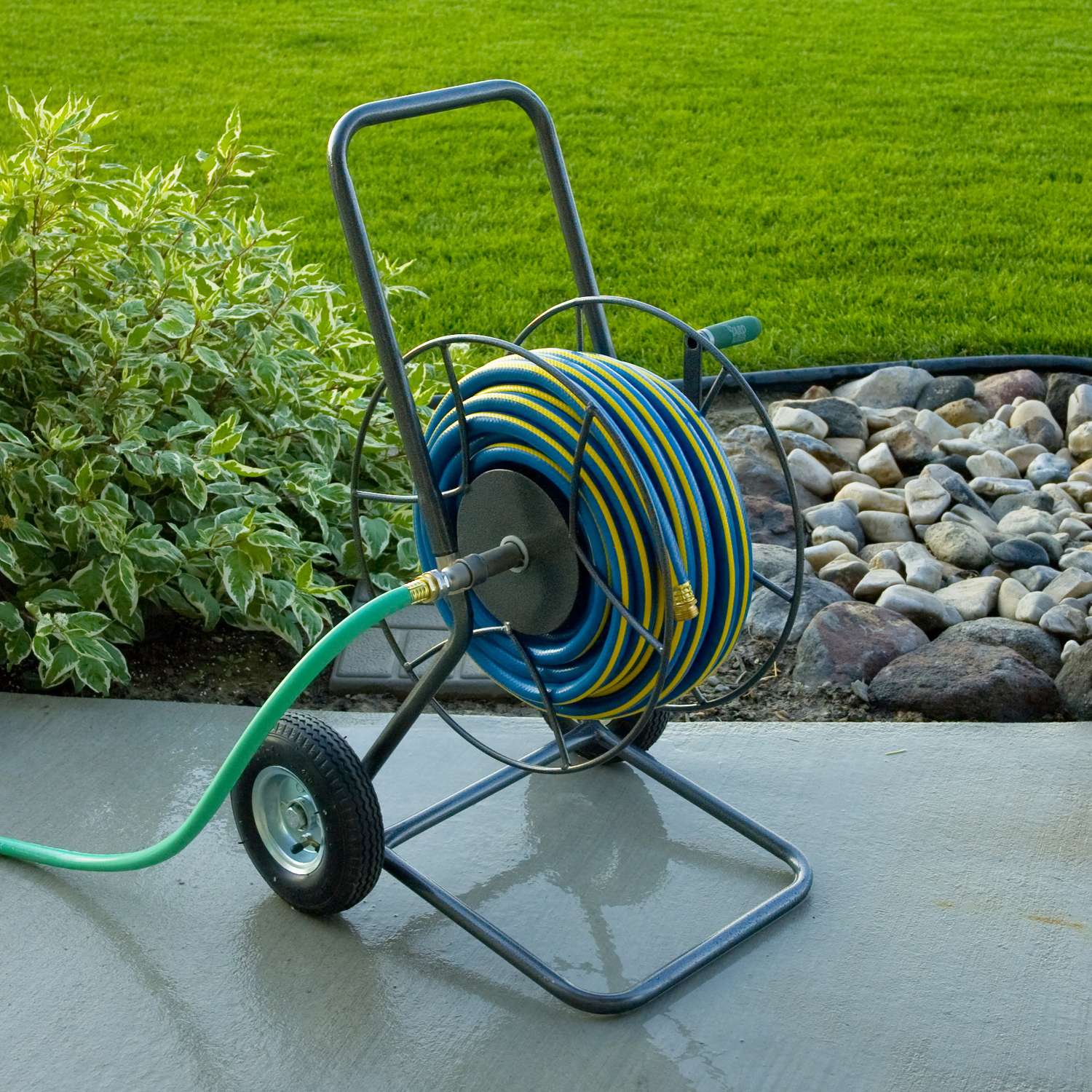 Yard Butler 175 ft. Silver Wheeled Hose Reel Cart Yard Butler 175 ft. Silver Wheeled Hose Reel Cart