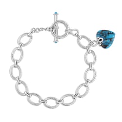 Montana Silversmiths Women's Heart of Stone Silver/Turquoise Bracelet Brass Water Resistant