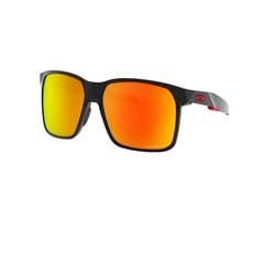 Oakley Portal X Unisex Polished Black Frame Orange Lens Sunglasses