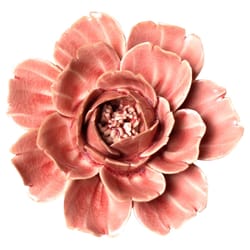 Chive Ceramic Flower Collection 5 2 in. H X 4 in. W X 4 in. L Glazed Pink Ceramic Rose Wall Flower