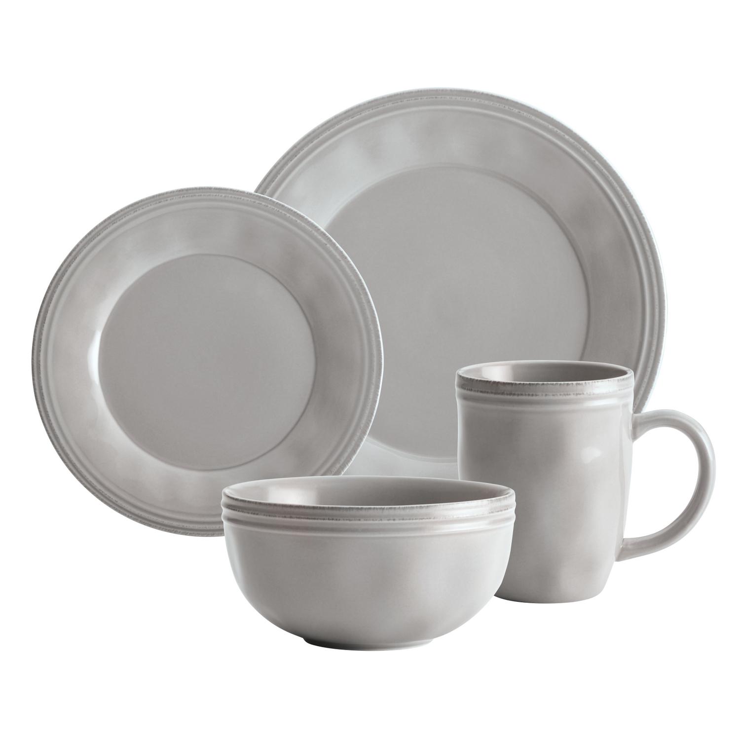 Rachael Ray Gray Stoneware Cucina Dinnerware Set 16 pc Sansujyuku sansujyuku.com