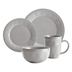 Rachael Ray Gray Stoneware Cucina Dinnerware Set 16 pc