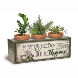 Oak Patch Gifts 10 in. H X 4 in. L Multicolored Wood Tabletop Potter