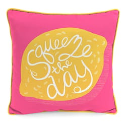 Jordan Manufacturing Pink Polyester Throw Pillow 4 in. H X 16 in. W X 16 in. L