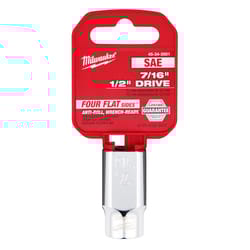 Milwaukee 7/16 in. X 1/2 in. drive SAE 6 Point Standard Socket 1 pc