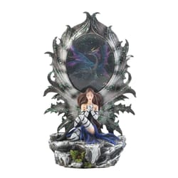 Dragon Crest 8 in. H X 5.625 in. L Fairy and Dragon Poly Resin Decorative Lighted Figurine