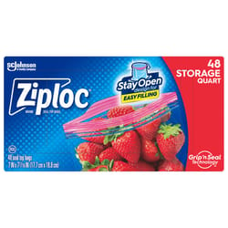 Ziploc 1 qt Clear Food Storage Bag 48 pk