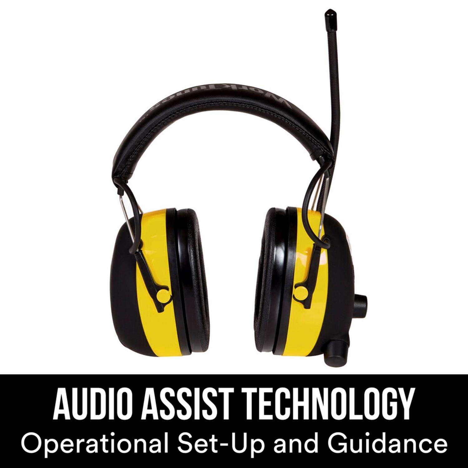 3M WorkTunes 24 dB Plastic Professional Hearing Protectors Black/Yellow  pk Ace Hardware