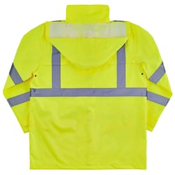 Ergodyne GloWear M Long Sleeve Unisex Hooded Rain Jacket Lime