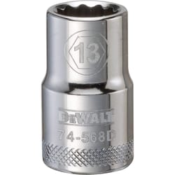 DeWalt 13 mm X 1/2 in. drive Metric 12 Point Socket 1 pc