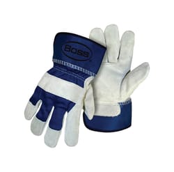 Boss Men's Indoor/Outdoor Palm Work Gloves Blue L 1 pair