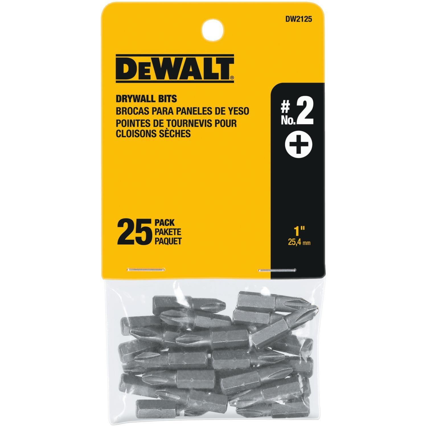 Photos - Drill Bit DeWALT Phillips #2 X 1 in. L Screwdriver Bit Heat-Treated Steel 25 pc DW21 