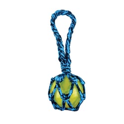 Boss Pet Pet Park Blvd Blue Woven Paracord Rope with Squeaky Ball 1 pk