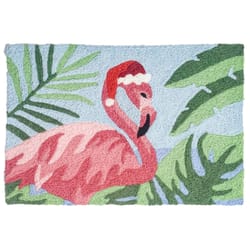 Jellybean 20 in. W X 30 in. L Multi-Color Festive Flamingo Polyester Accent Rug