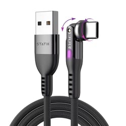 Statik PowerPivot USB-A to USB-C Cable 6 ft. Black