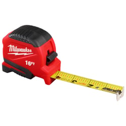 Milwaukee 16 ft. L X 1.6 in. W Compact Tape Measure 1 pk