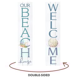 P Graham Dunn Multicolored Wood 47 in. H X 10.5 in. L X 0.75 in. W Our Beach House Porch Sign