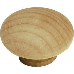 Hickory Hardware Natural Woodcraft Transitional Round Cabinet Knob 1-1/2 in. D 7/8 in. Unfinished 1