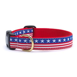 Up Country Red Stars and Stripes Nylon Dog Collar Large