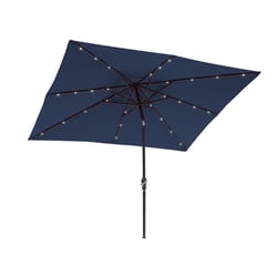 Sun-Ray 9 ft. Tiltable Navy Blue Solar Lighted Umbrella