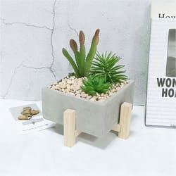 Mad Man Deck Planter Concrete/Wood 1 pk