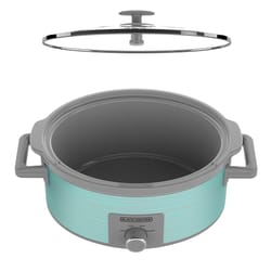 Black and Decker 7 qt Teal/Gray Stoneware Programmable Slow Cooker