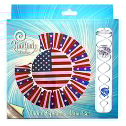 Spinfinity Designs Multi-color Stainless Steel 6.5 in. Spiral US Flag Mini Set Outdoor Spinner