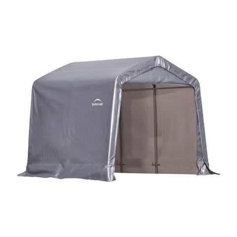 ShelterLogic Shed-in-a-Box 8 ft. x 8 ft. Polyester Horizontal Peak Storage Shed without Floor Kit ShelterLogic Shed-in-a-Box 8 ft. x 8 ft. Polyester Horizontal Peak Storage Shed without Floor Kit