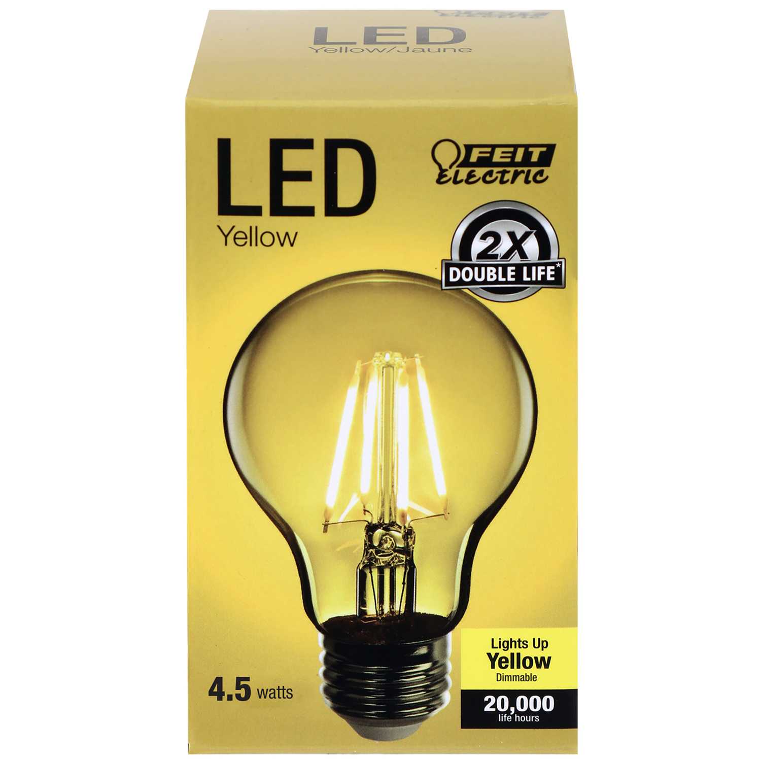 FEIT Electric Filament A19 E26 (Medium) LED Bulb Yellow 30 Watt