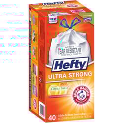 Hefty Ultra Strong 13 gal Citrus Kitchen Trash Bags Drawstring 40 pk