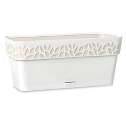 Deroma 6.7 in. H X 20 in. W X 7.09 in. D Resin Leaves Balcony Planter White