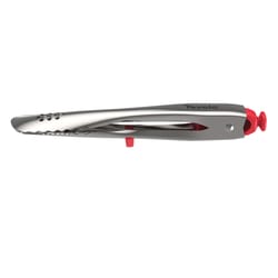 Tovolo Silver/Red Nylon/Stainless Steel Tongs