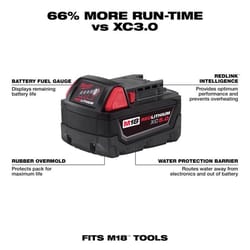 Milwaukee M18 RedLithium XC5.0 5 Ah Lithium-Ion Extended Capacity Battery Pack 2 pc