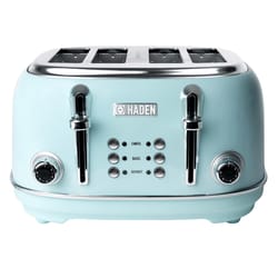 Haden Heritage Stainless Steel Turquoise 4 slot Toaster 7.5 in. H X 12.5 in. W X 11.5 in. D