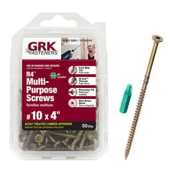 GRK Fasteners R4 No. 10 X 4 in. L Star Coated W-Cut Multi-Purpose Screws 50 pk