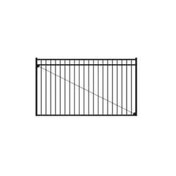 Fortress Versai 4.5 ft. H X 8 ft. L Powder Coated Black Steel Fence Gate