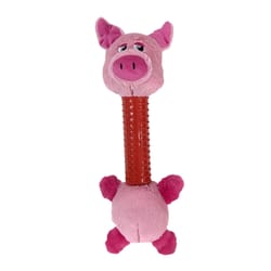 Boss Pet Pet Park Blvd Pink/Red Sillies Pig Dog Toy 1 pk