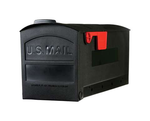 Gibraltar Mailboxes Patriot Classic Plastic Post Mount Black Mailbox ...